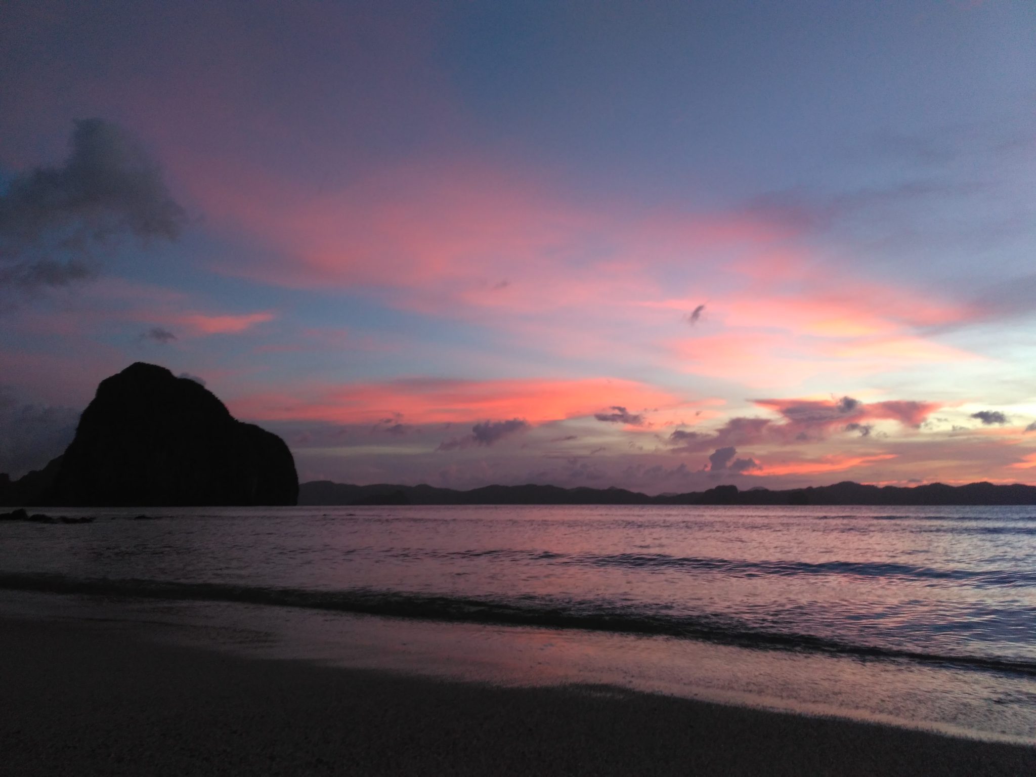Romantic sunset in El Nido Palawan Philippines