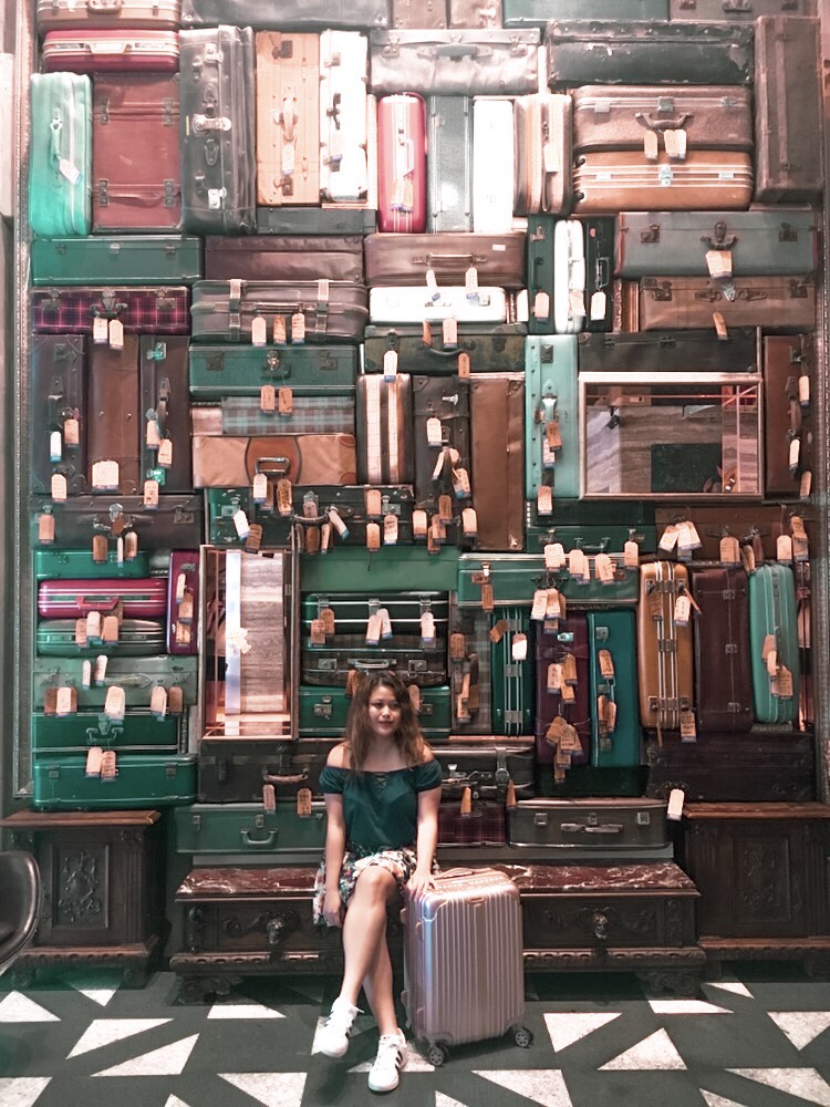 Wall of Suitcase 1969 Blue sky hotel Taichung