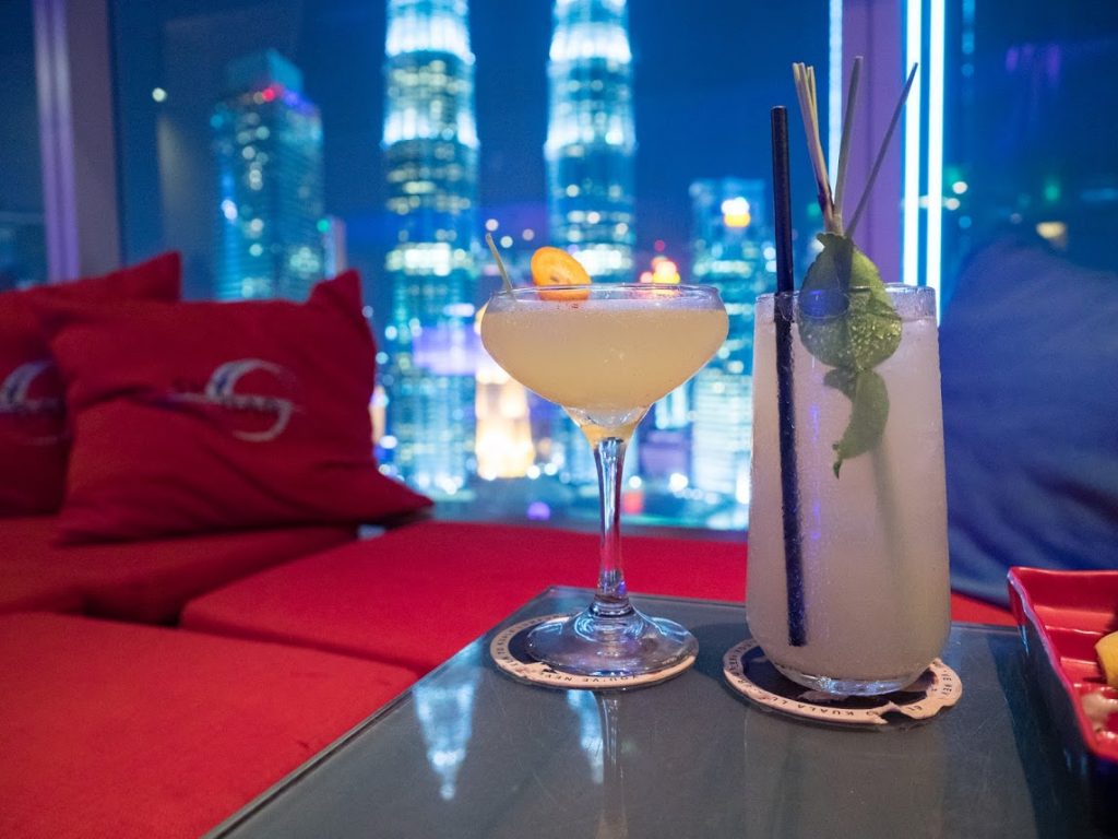 Signature Cocktails tropical Skybar Traders Hotel Kuala lumpur