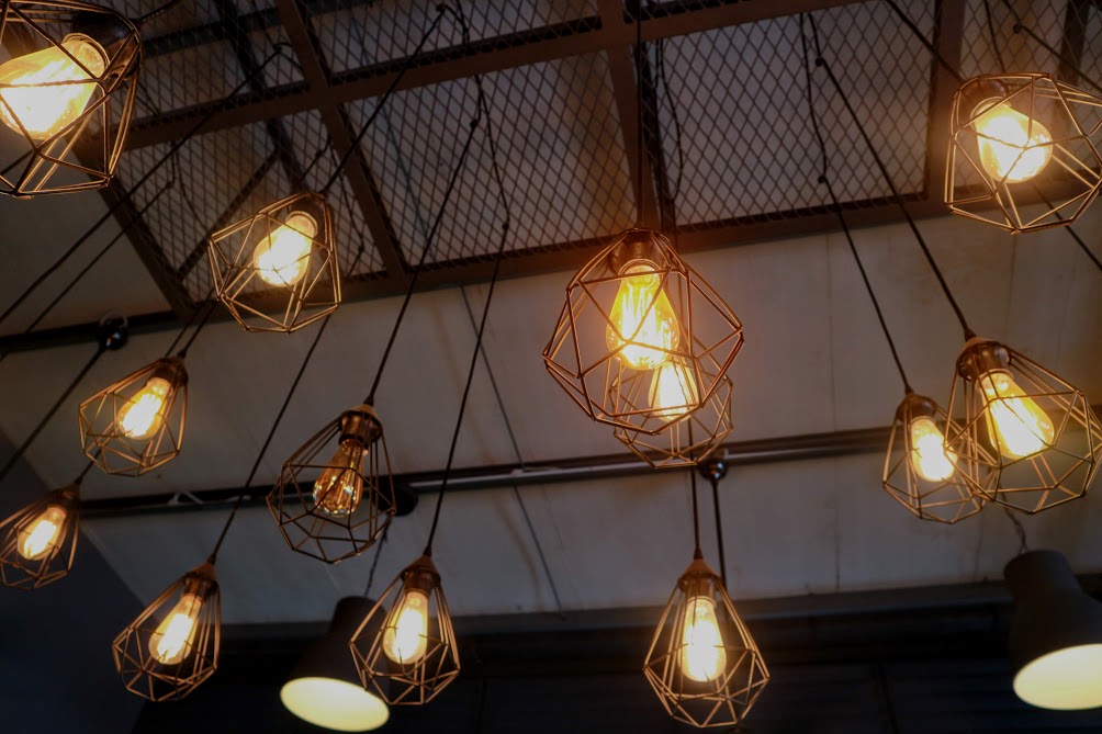 light bulbs cafe
