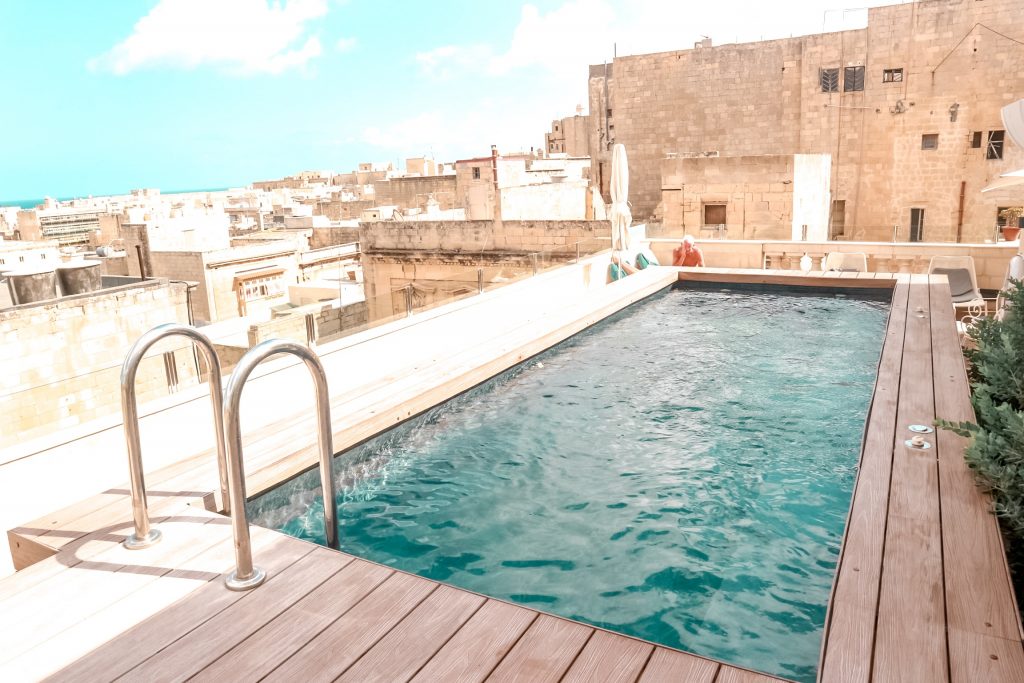 Palais Le brun rooftop pool valletta Malta