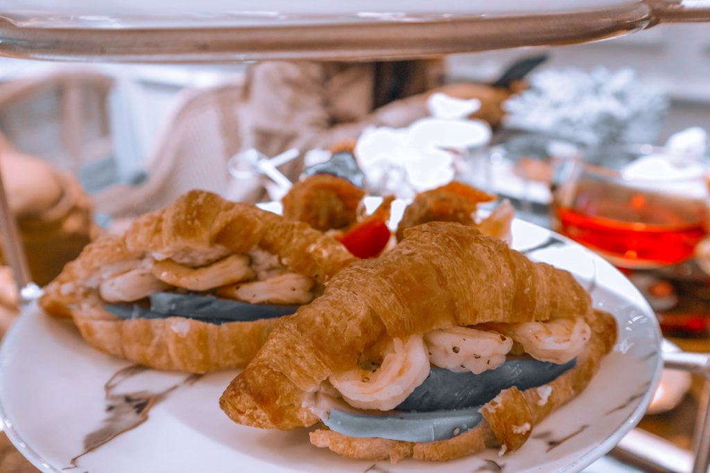 Croissant with shrimps